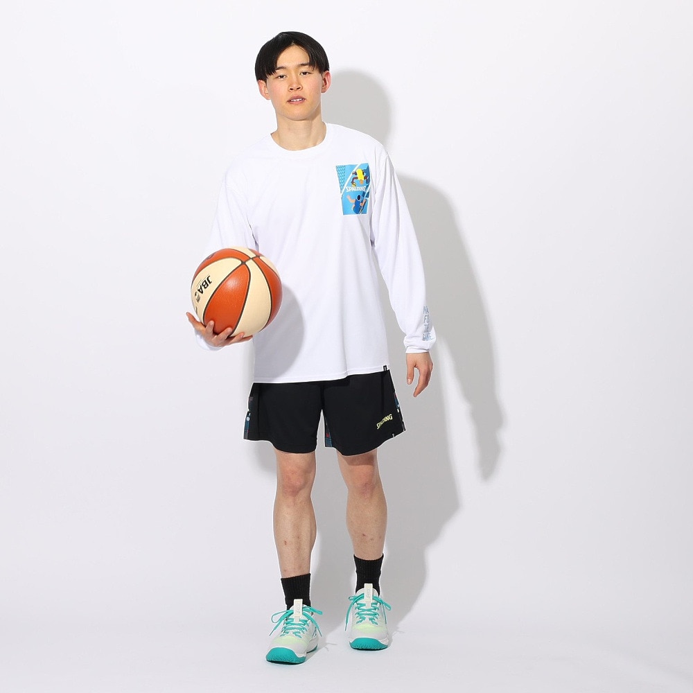スポルディング（SPALDING）（メンズ、レディース）バスケットボールウェア プラクティスパンツ ポルカドット カモ ヘム SMP24111BK