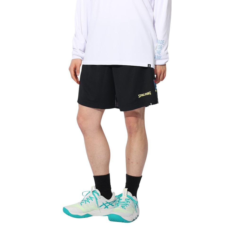 スポルディング（SPALDING）（メンズ、レディース）バスケットボールウェア プラクティスパンツ ポルカドット カモ ヘム SMP24111BK