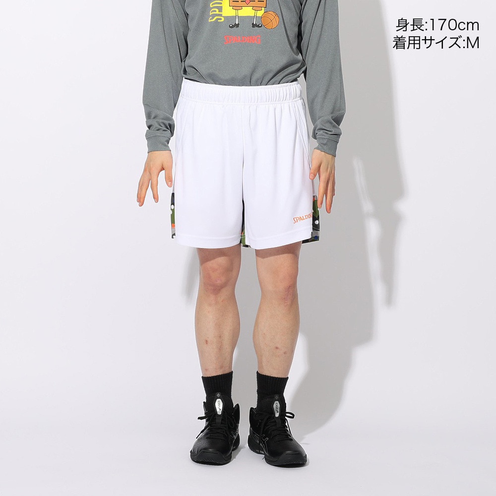 スポルディング（SPALDING）（メンズ、レディース）バスケットボールウェア プラクティスパンツ ポルカドット カモ ヘム SMP24111WH