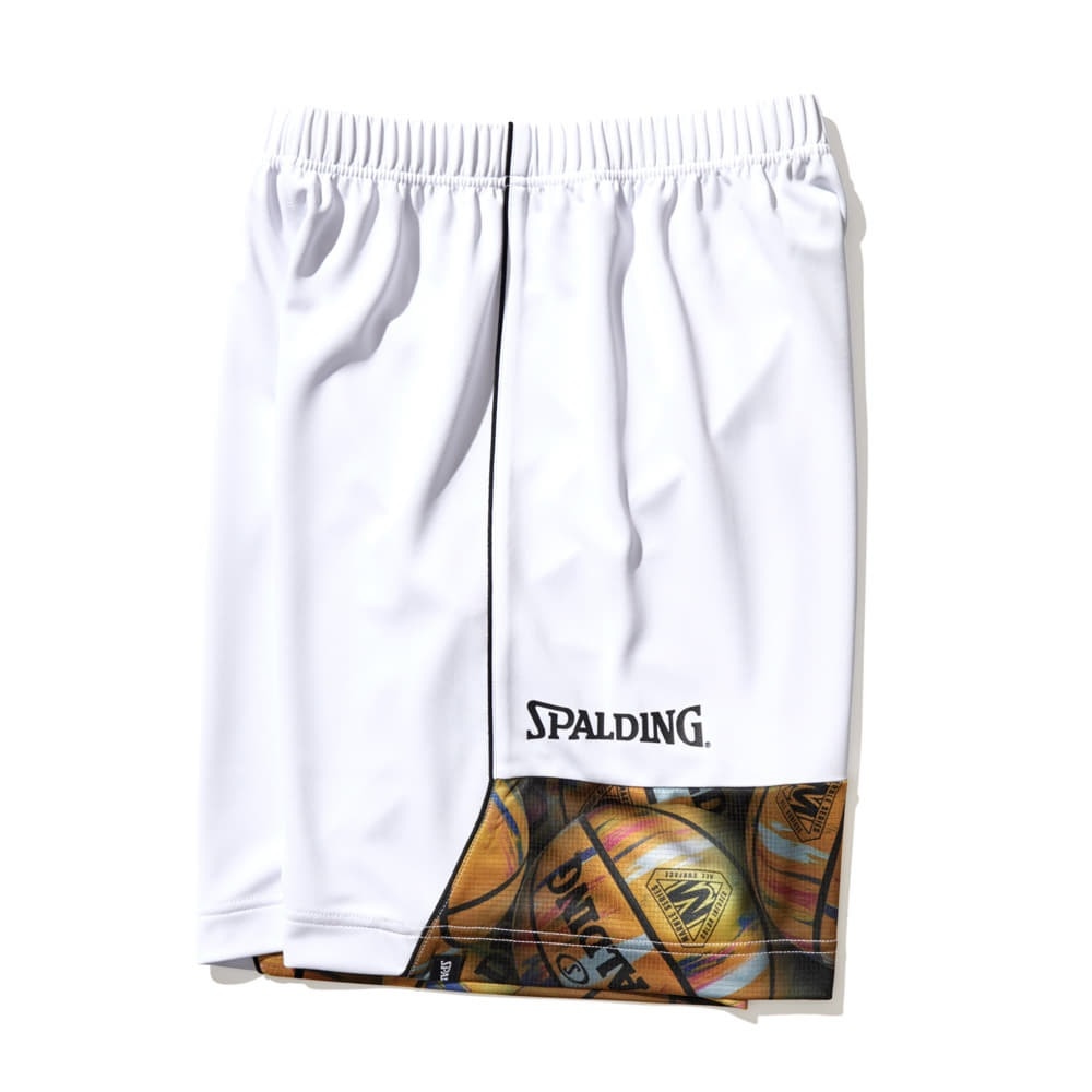 スポルディング（SPALDING）（キッズ）バスケットボールウェア ジュニア プラクティスパンツ ボールプリント SJP22172WH 速乾 UVカット