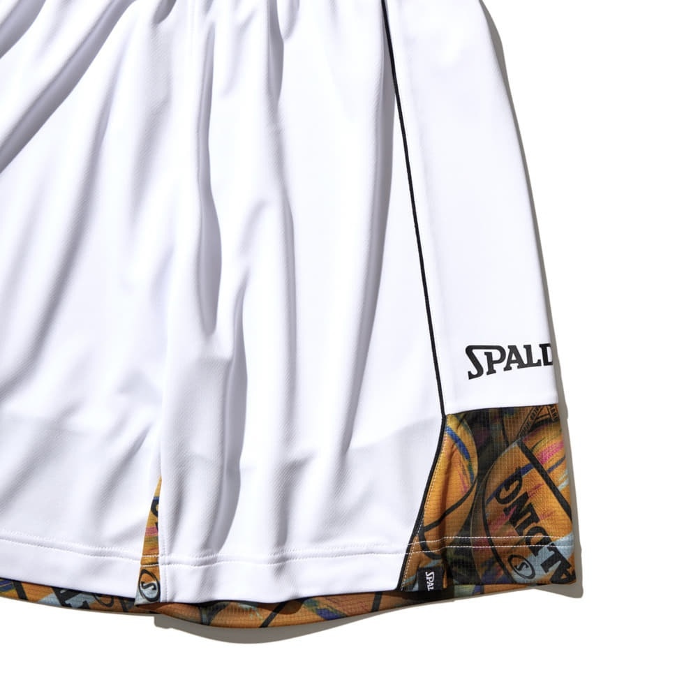 スポルディング（SPALDING）（キッズ）バスケットボールウェア ジュニア プラクティスパンツ ボールプリント SJP22172WH 速乾 UVカット