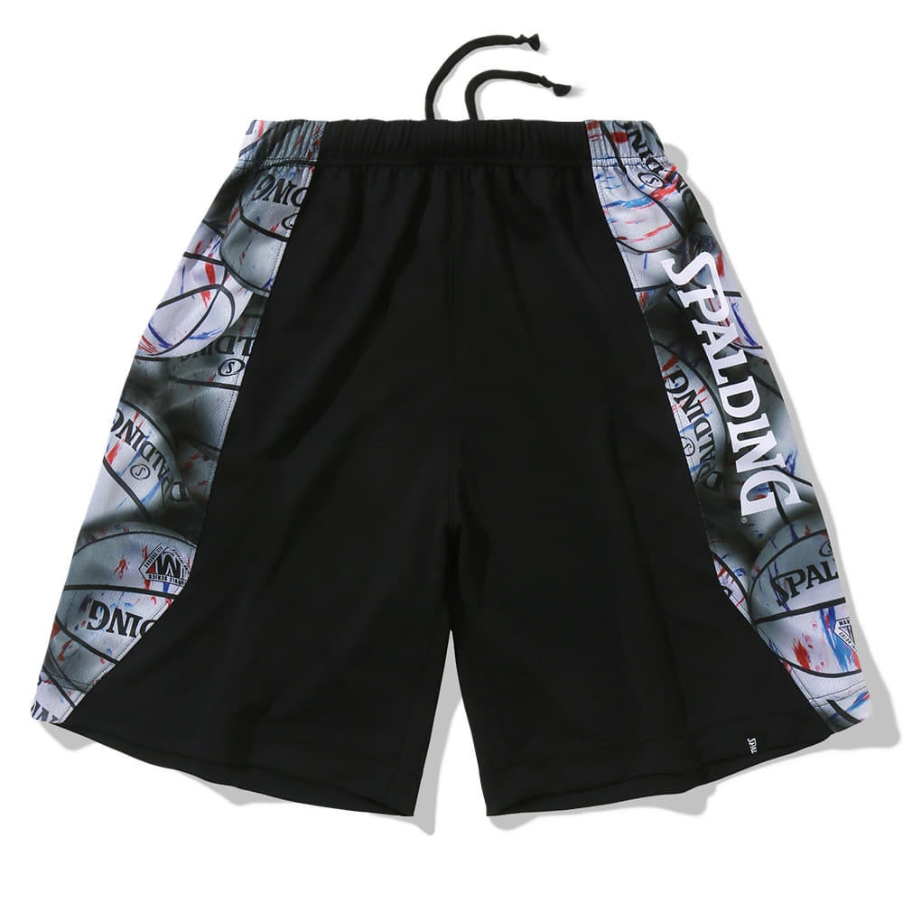 スポルディング（SPALDING）（キッズ）バスケットボールウェア ジュニア プラクティスパンツ ボールプリント サイド SJP23156BW