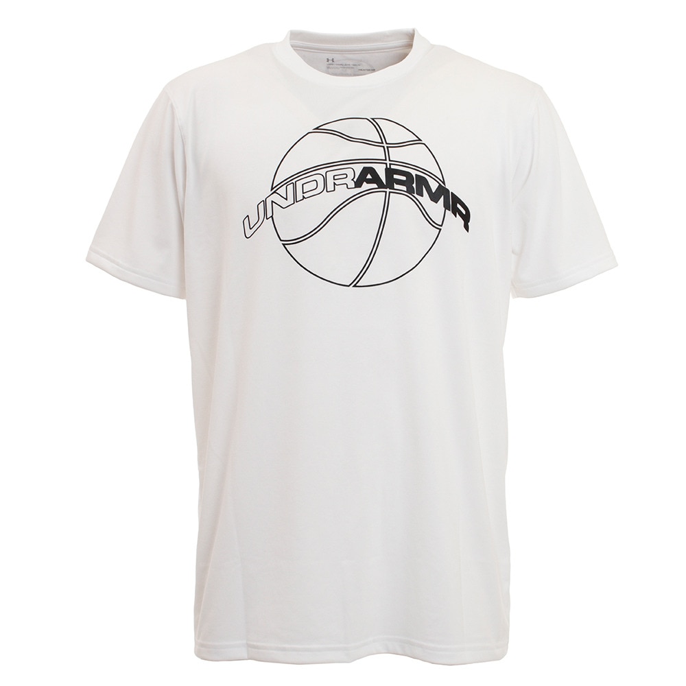 Tシャツ メンズ 半袖 ベースライン テック 1353625 WHT/WHT BK 【 バスケットボール ウェア 】
