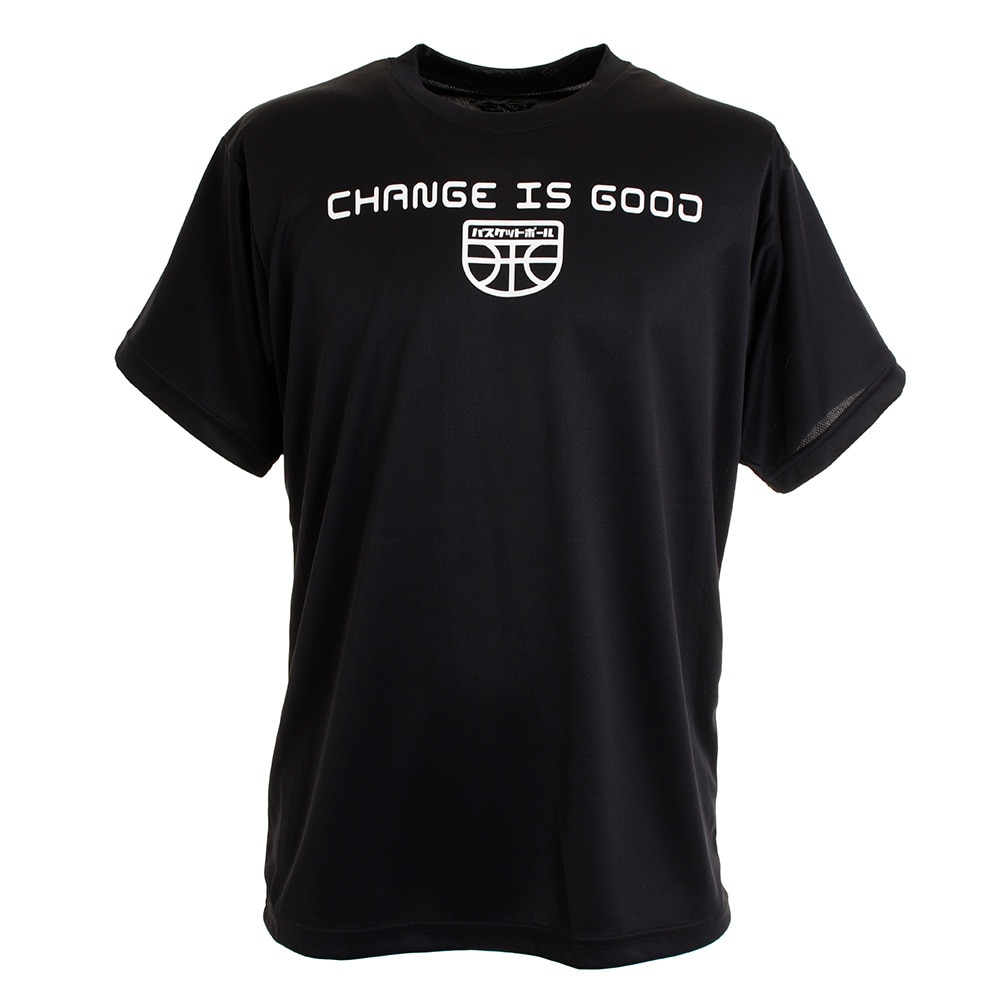 Ｔシャツ メンズ 半袖 ドライプラス 吸汗速乾 Change is good 751G0ES8223 BLK 【 バスケットボール ウェア 】