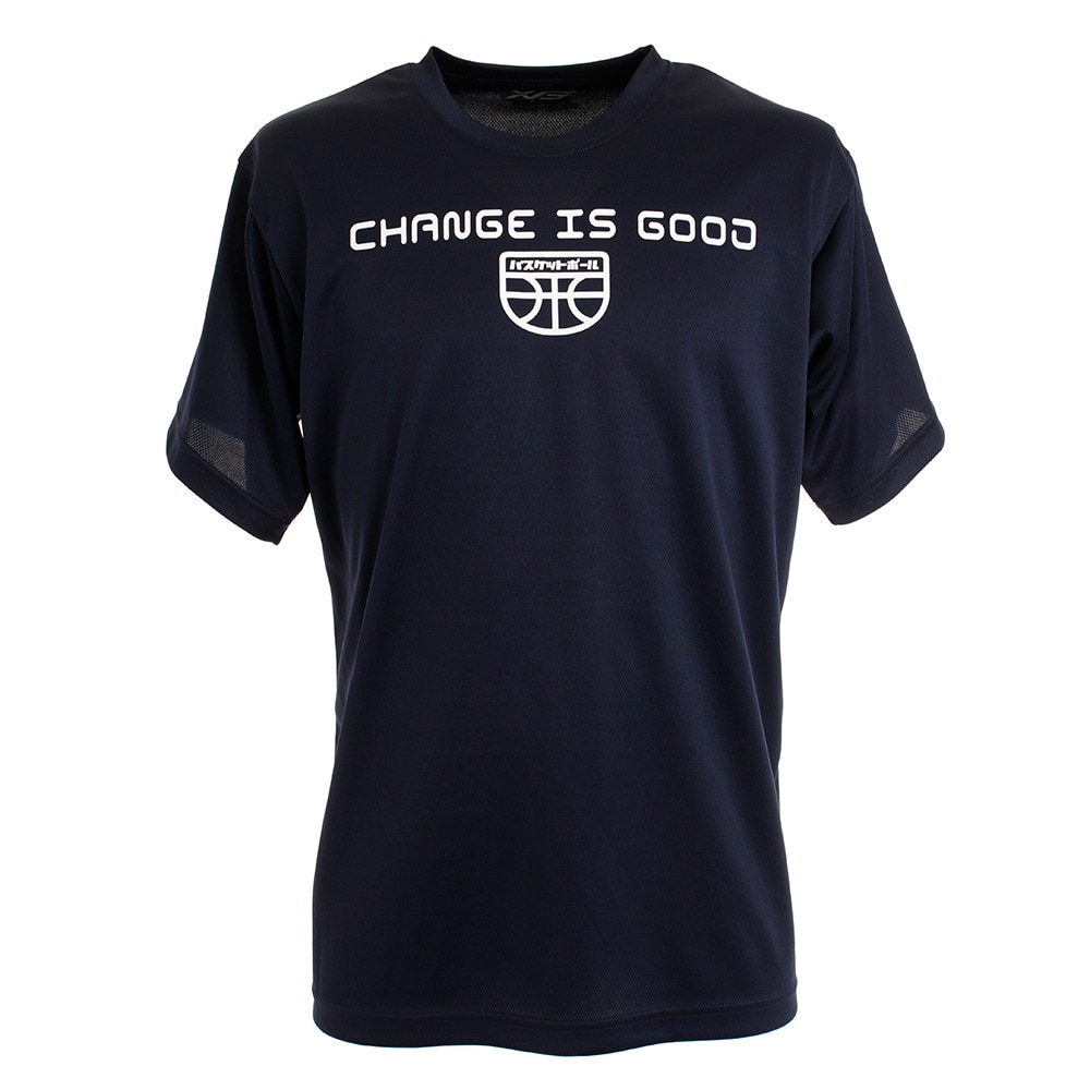 Ｔシャツ メンズ 半袖 ドライプラス 吸汗速乾 Change is good 751G0ES8223 NVY 【 バスケットボール ウェア 】