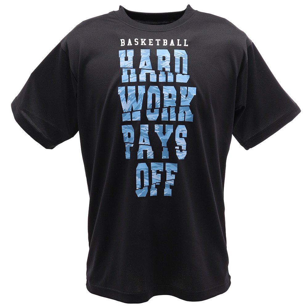 Ｔシャツ メンズ 半袖 DEO PARTS Hard work pays off 751G0ES8214 BLK 【 バスケットボール ウェア 】