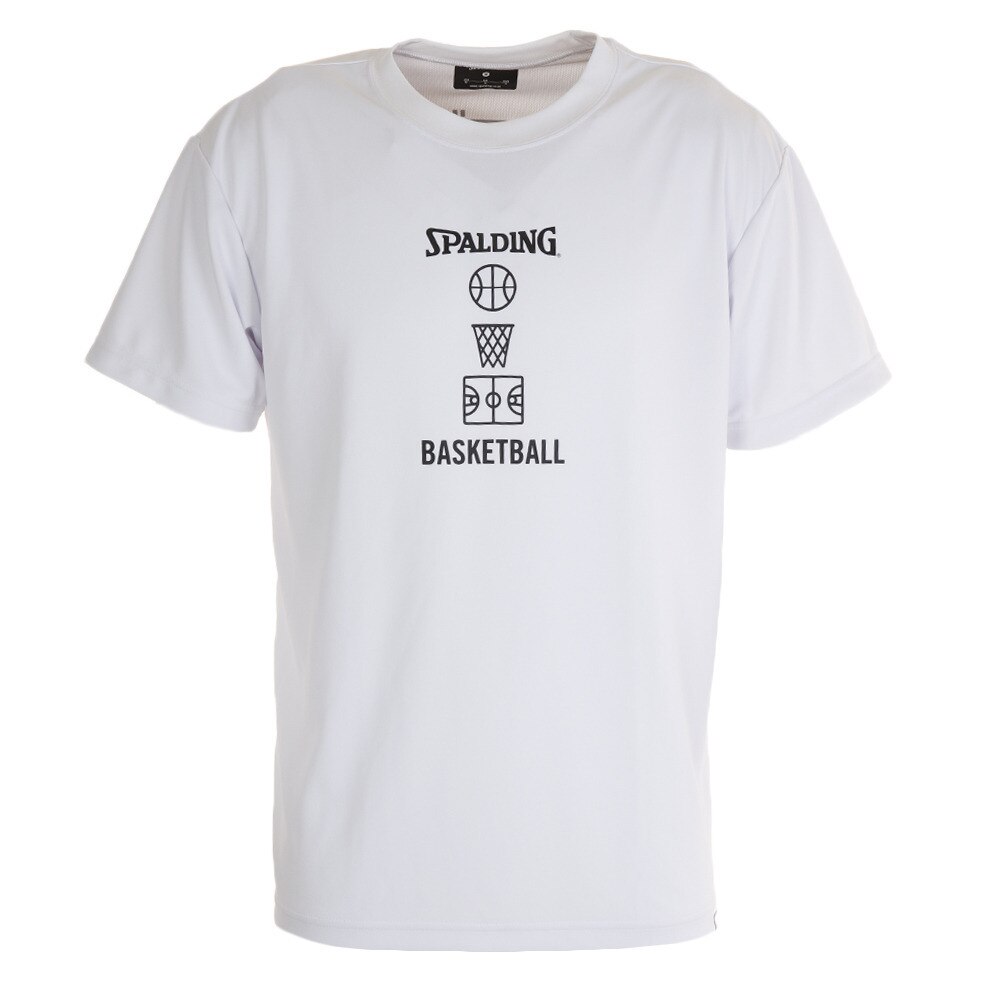 Ｔシャツ メンズ 半袖 バスケットボールモチーフ SMT200400 WH 【 バスケットボール ウェア 】