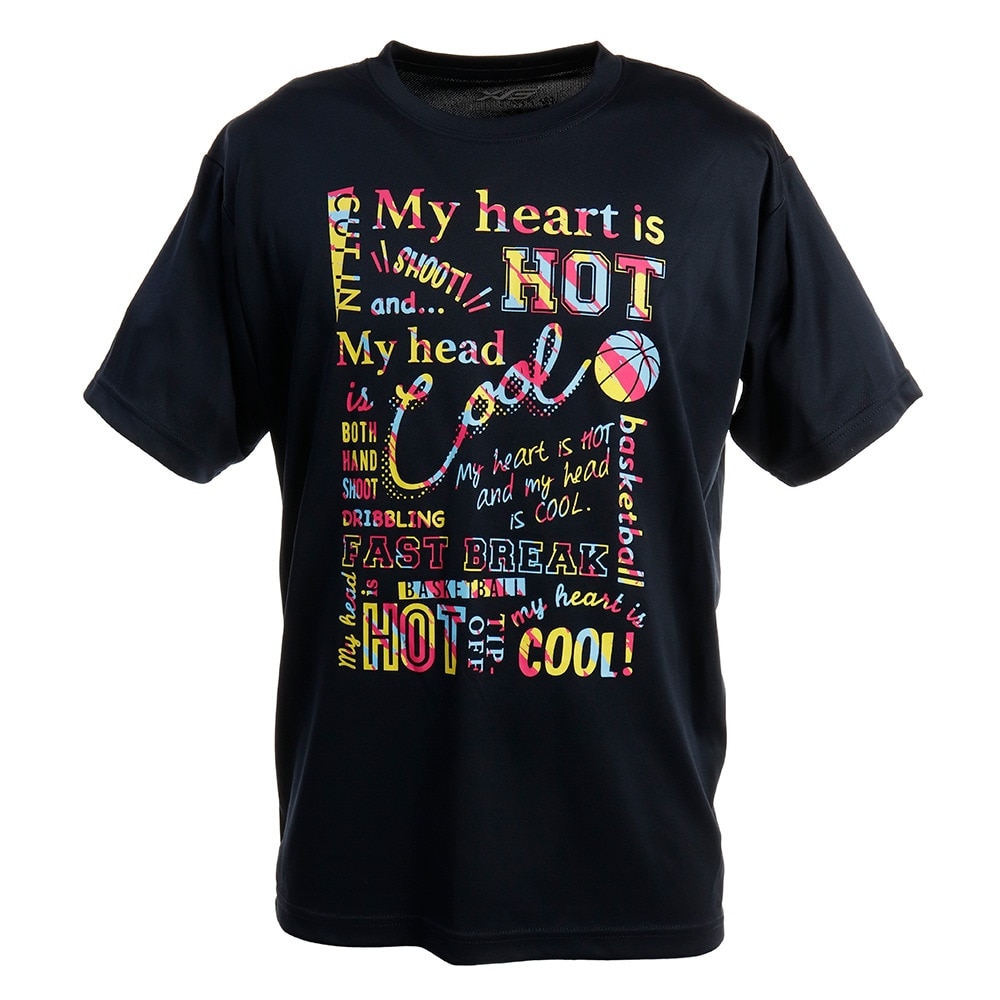 Ｔシャツ メンズ 半袖 My heart is HOT 751G0CD8229 NVY 【 バスケットボール ウェア 】