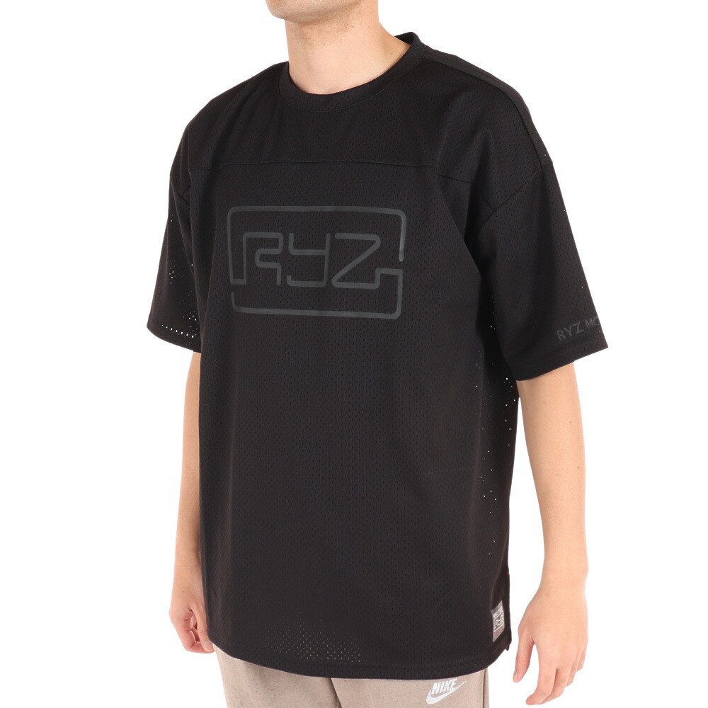 ライズ（RYZ）（メンズ）バスケットボールウェア ショートスリーブメッシュシャツ 751R1EG4516 BLK