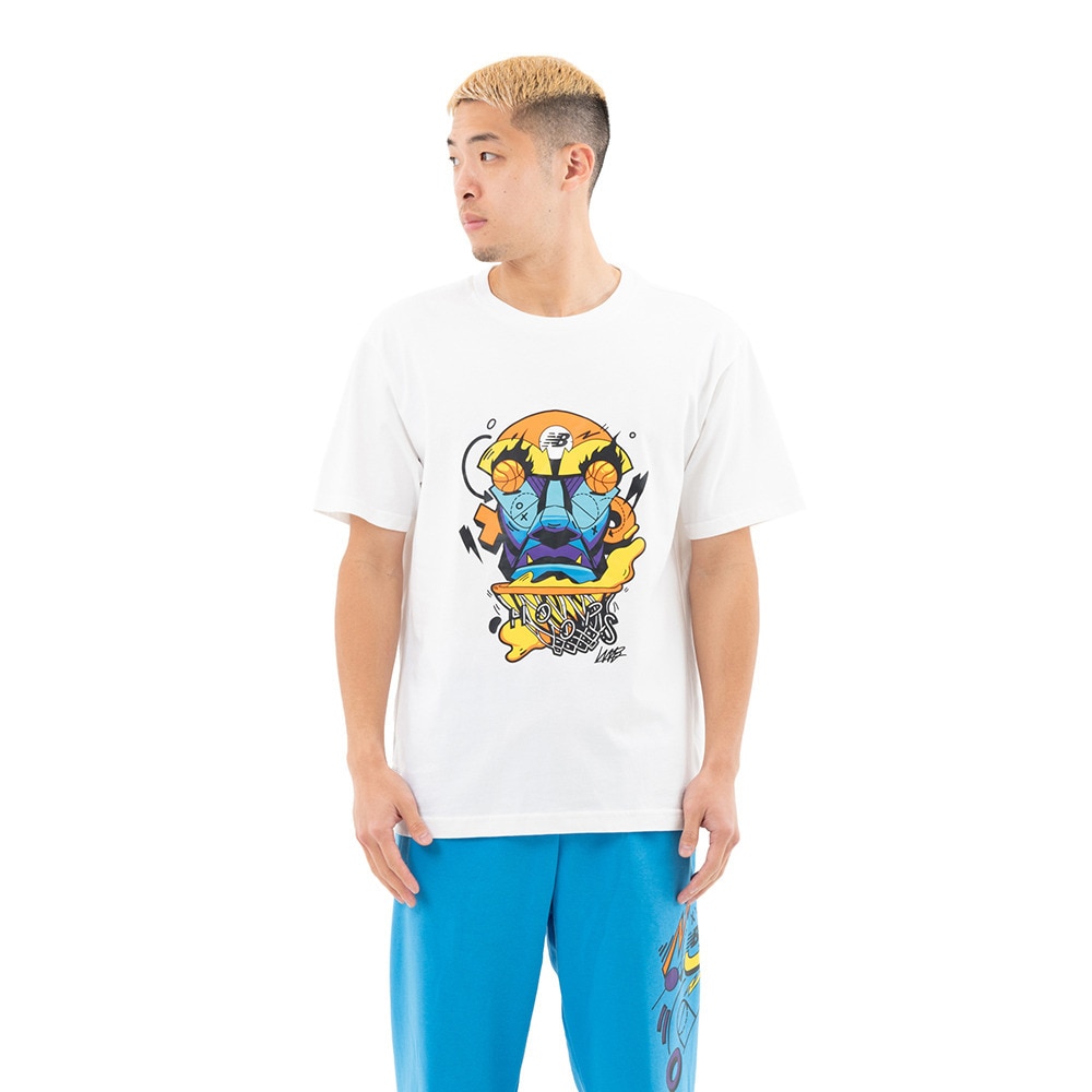 ニューバランス（new balance）（メンズ）バスケットボールウェア Hoops Tシャツ MT13584WT