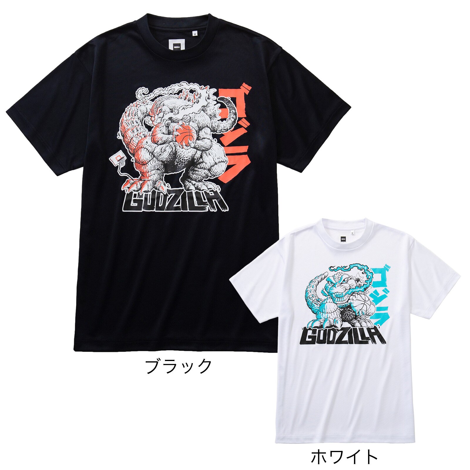 エックスティーエス（XTS）（メンズ、レディース）バスケTシャツ 半袖 ゴジラ 黒 バスケットウェア GS-001