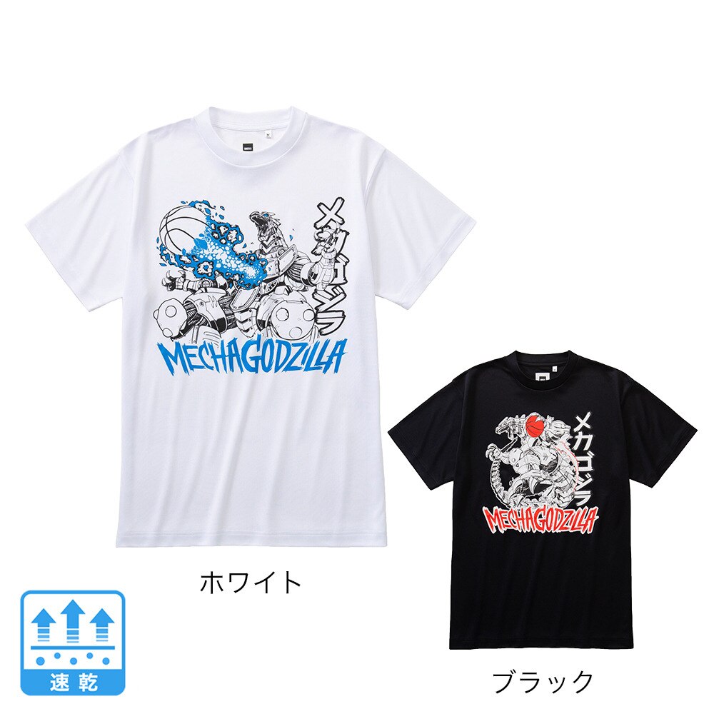 エックスティーエス（XTS）（メンズ、レディース）バスケTシャツ 半袖 メカゴジラ 黒 バスケットウェア GS-004
