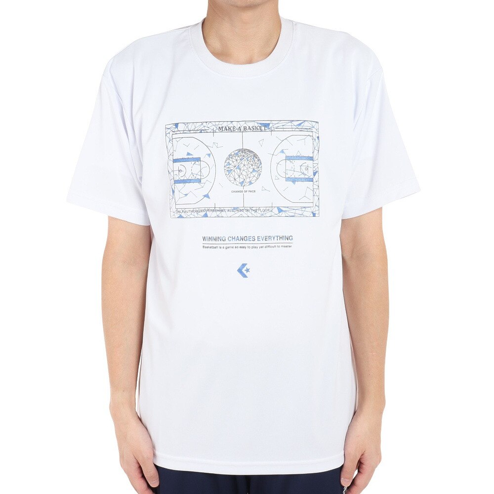コンバース（CONVERSE）（メンズ）バスケットボールウェア プリント半袖Tシャツ CB221369-1100