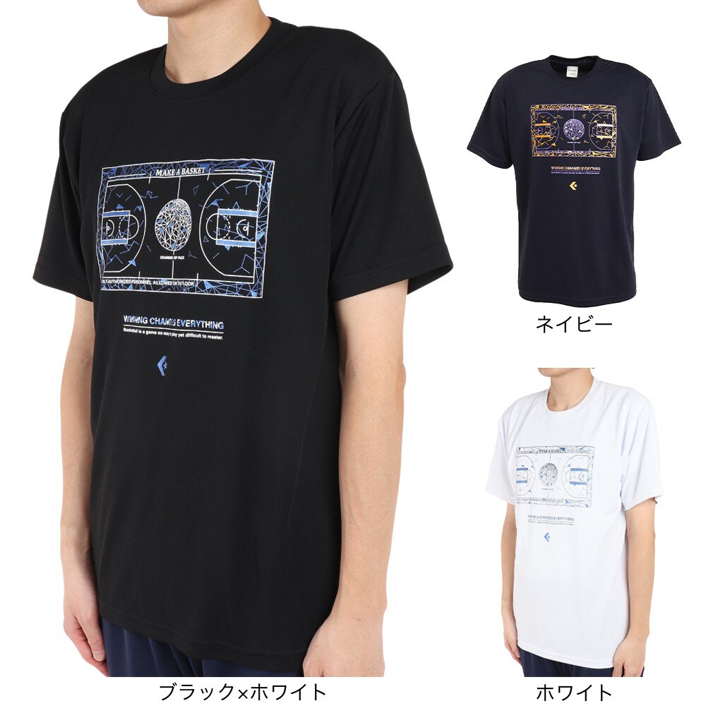 コンバース（CONVERSE）（メンズ）バスケットボールウェア プリント半袖Tシャツ CB221369-1100