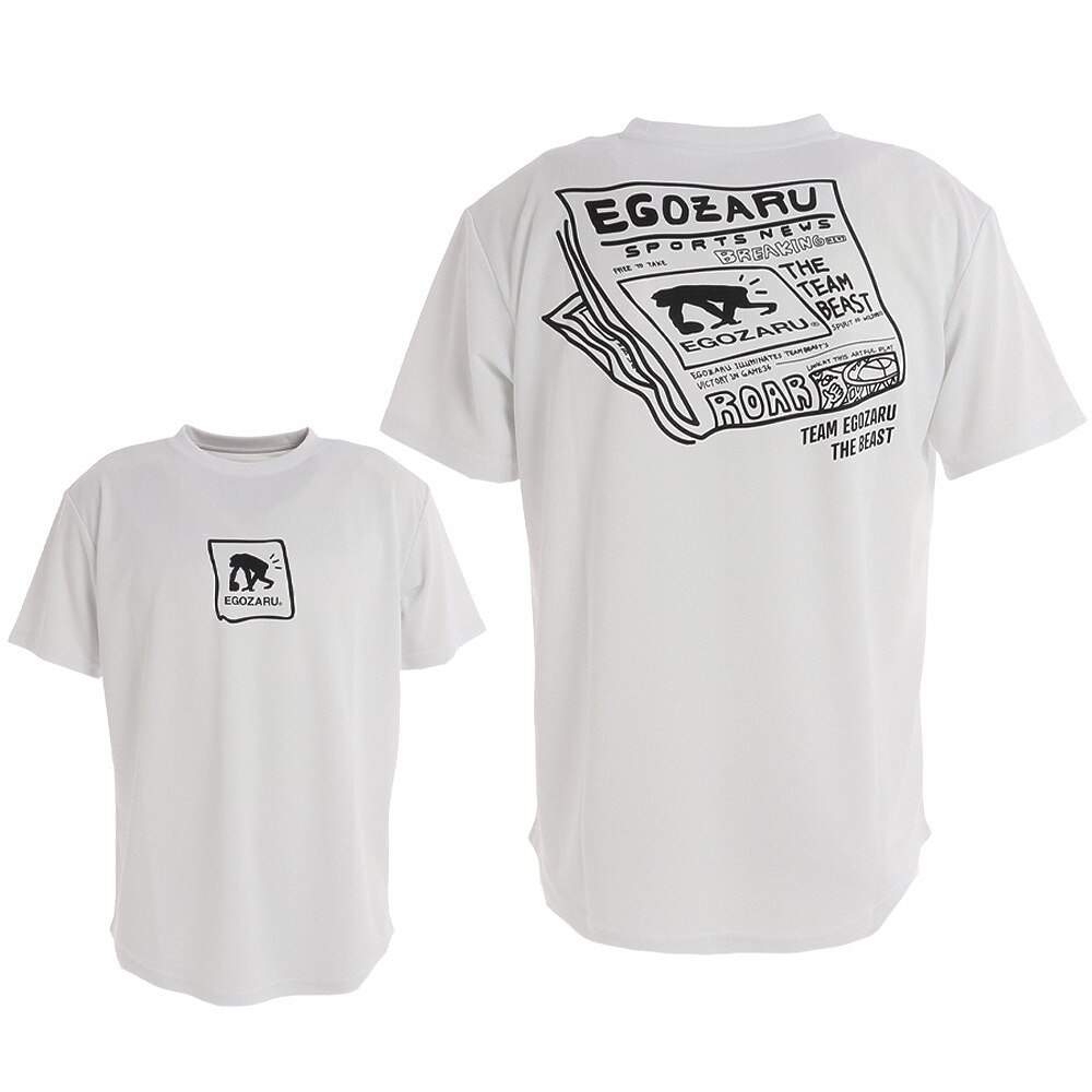 エゴザル｜バスケットボールウェア ニュースペーパーバックプリント半袖Tシャツ EZST-S2238-025 - スポーツ用品はスーパースポーツゼビオ