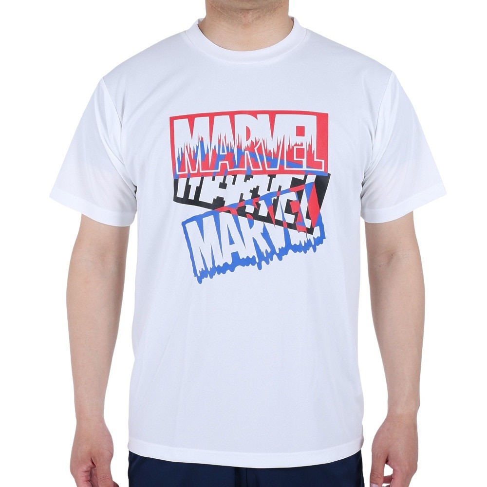マーベル（MARVEL）（メンズ）バスケットボール ウェア UVカット キャラクター マーベル ロゴ 半袖 Tシャツ DS0212015 吸汗速乾 抗菌防臭 冷感