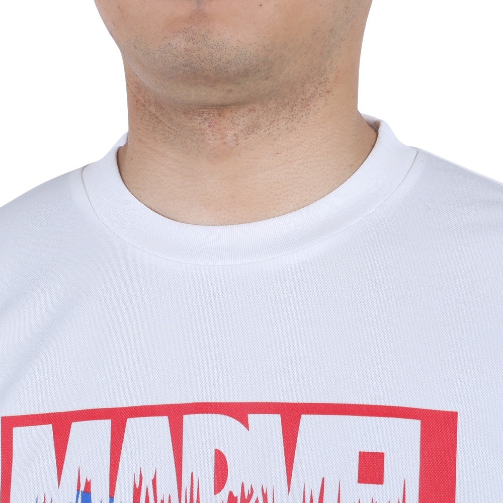 マーベル（MARVEL）（メンズ）バスケットボール ウェア UVカット キャラクター マーベル ロゴ 半袖 Tシャツ DS0212015 吸汗速乾 抗菌防臭 冷感