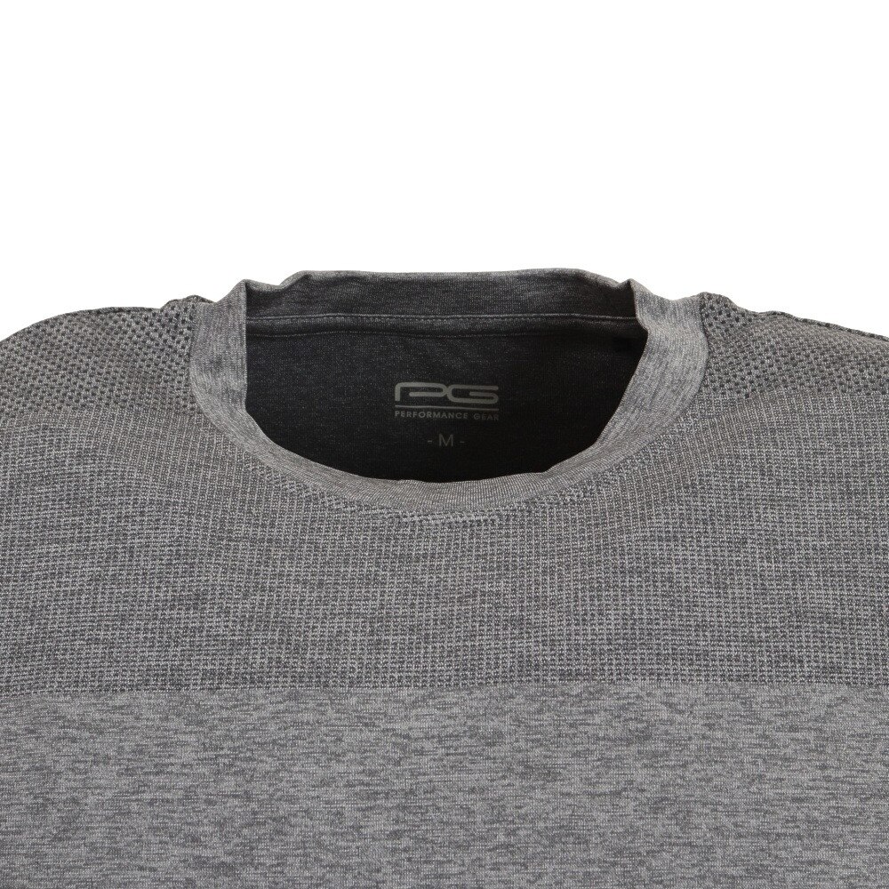 PG（メンズ）バスケットボールウェア 冷感 ジャガード半袖Tシャツ 751PG2TJ7100 GRY