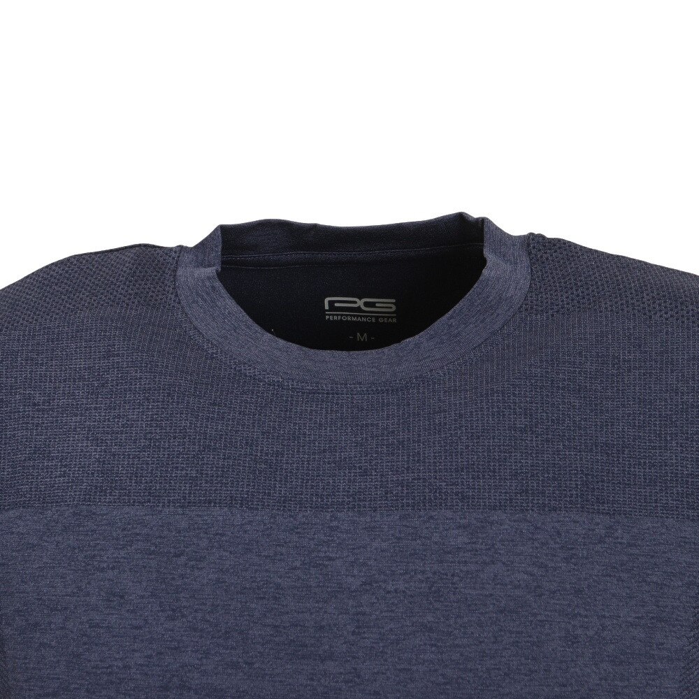 PG（メンズ）バスケットボールウェア 冷感 ジャガード半袖Tシャツ 751PG2TJ7100 NVY