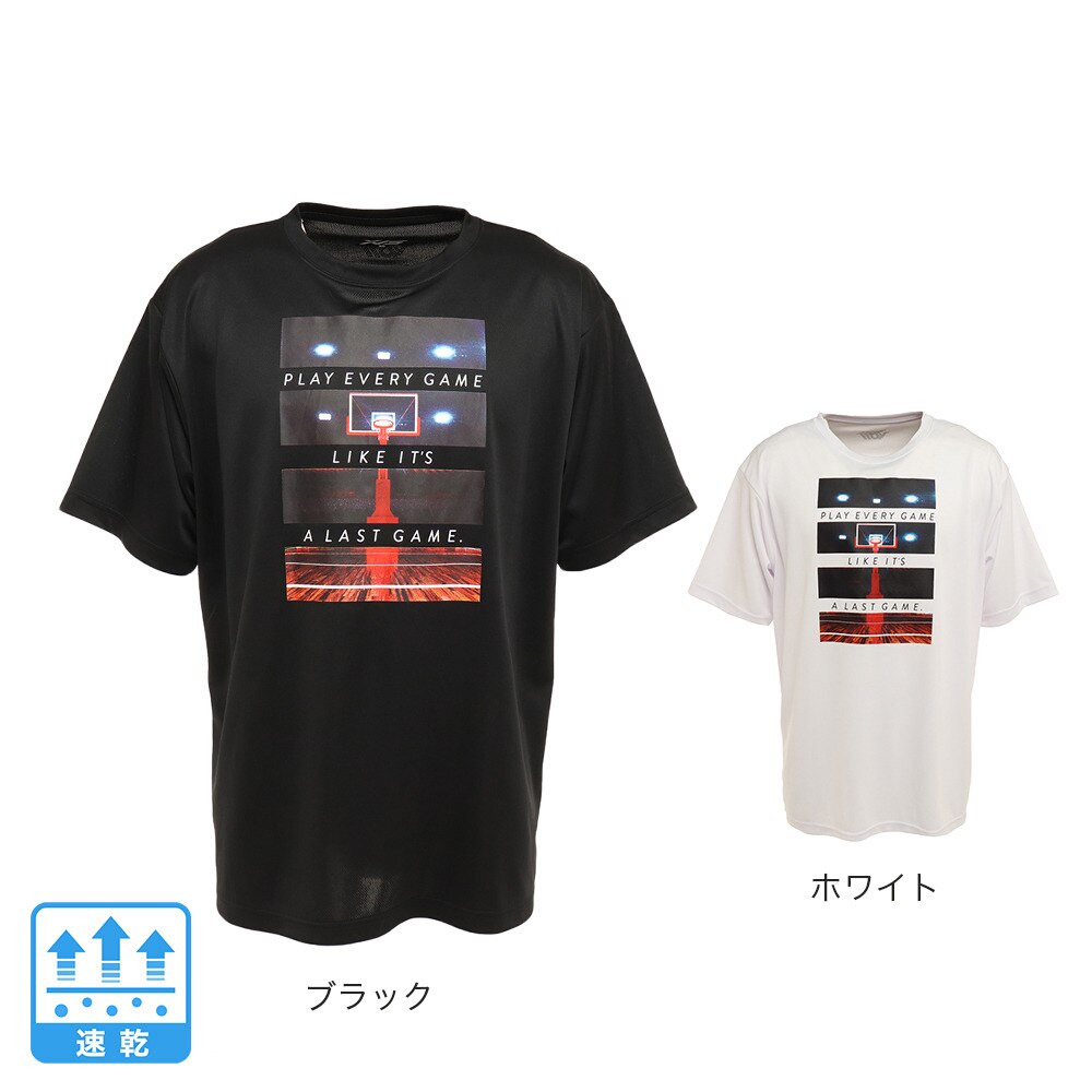 エックスティーエス（XTS）（メンズ、レディース）バスケットボールウェア ドライプラス メッセージグラフィックTシャツ 751G2CD7111 BLK