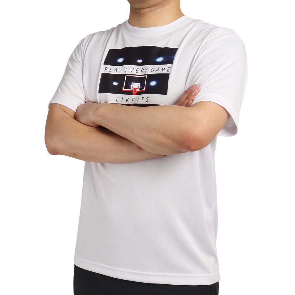 エックスティーエス（XTS）（メンズ、レディース）バスケットボールウェア ドライプラス メッセージグラフィックTシャツ 751G2CD7111 WHT