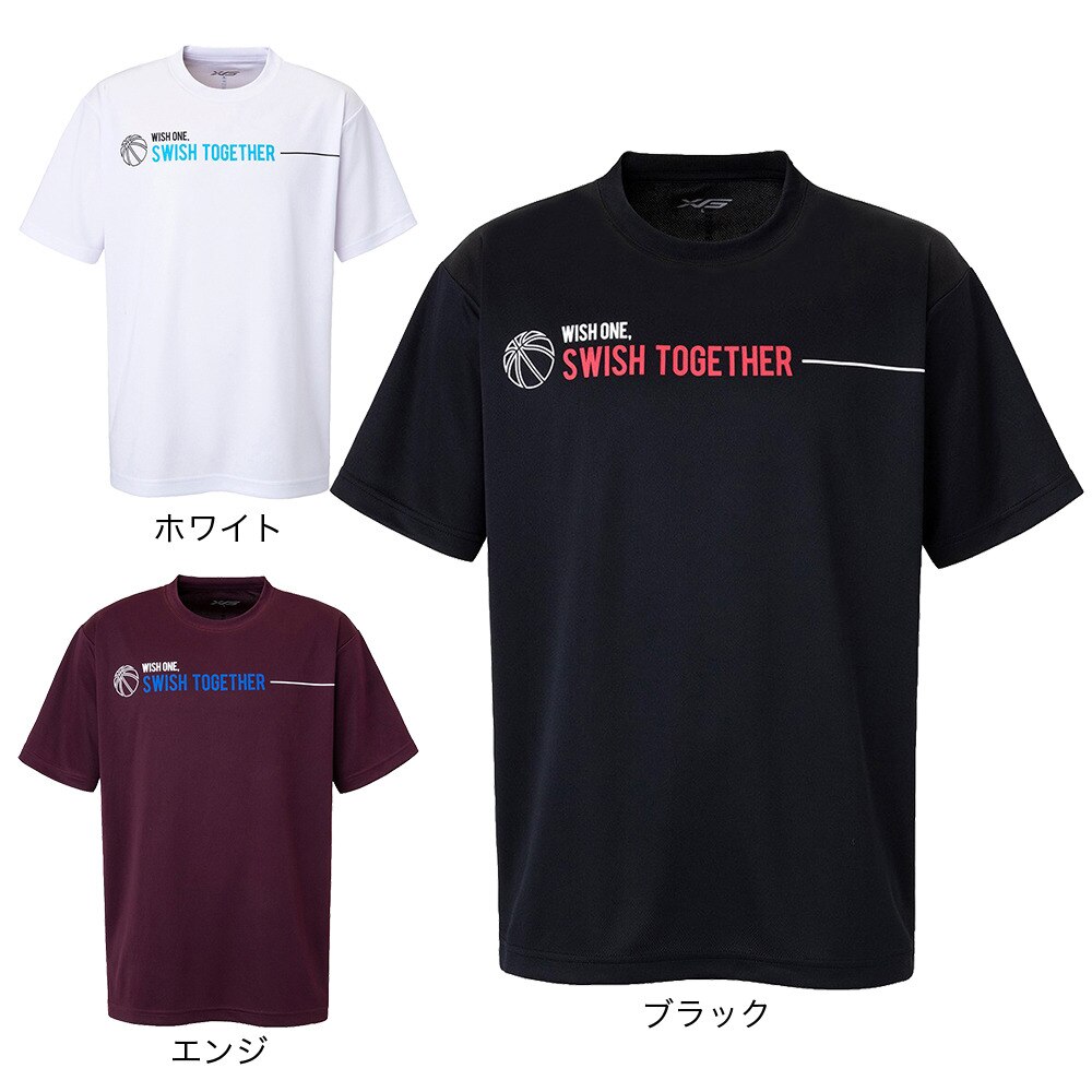 エックスティーエス（XTS）（メンズ、レディース）バスケットボールウェア ドライプラス メッセージグラフィックTシャツ 751G2CD7115 BLK