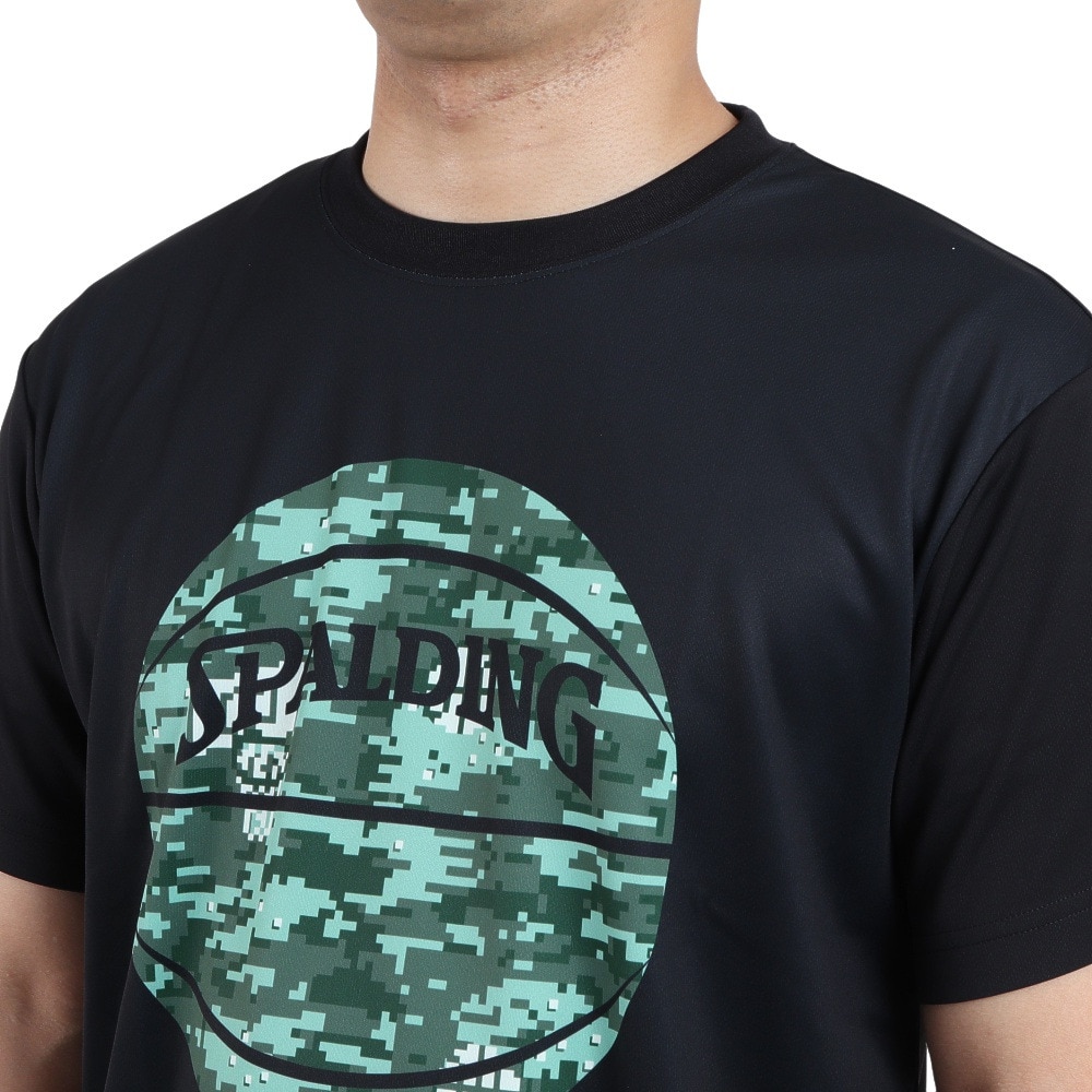 スポルディング（SPALDING）（メンズ）バスケットボールウェア UVカット Tシャツ デジカモボール SMT22112