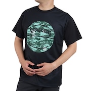 スポルディング（SPALDING）（メンズ）バスケットボールウェア UVカット Tシャツ デジカモボール SMT22112