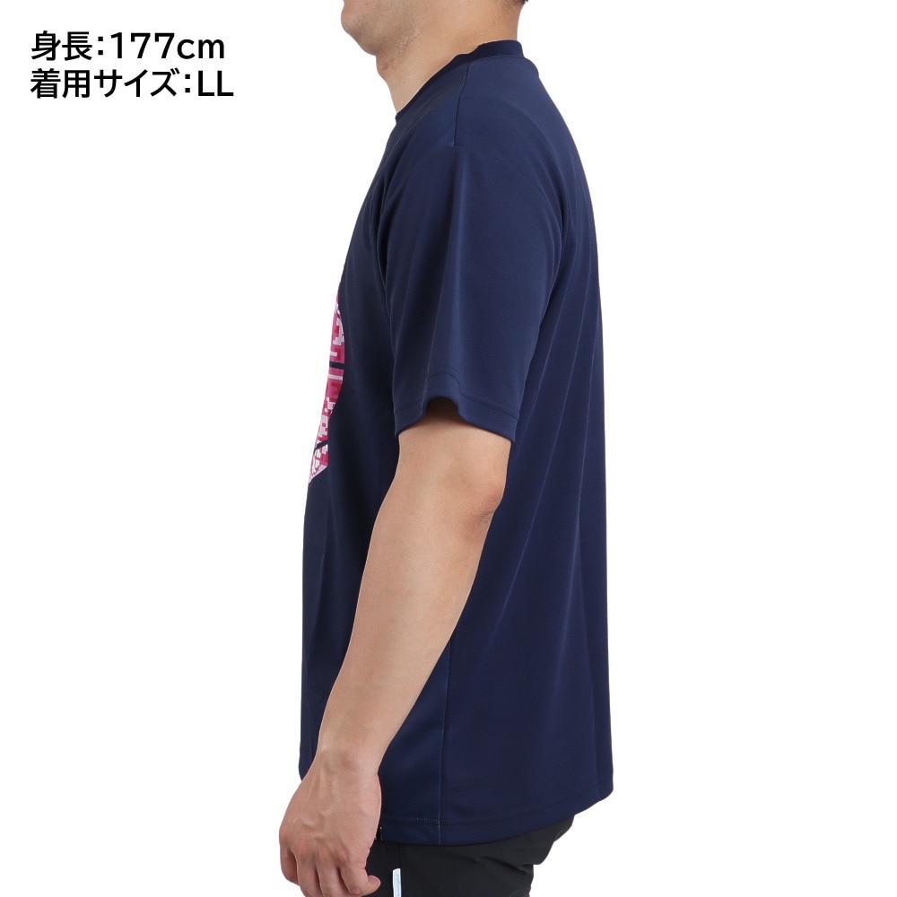 スポルディング（SPALDING）（メンズ）バスケットボールウェア UVカット Tシャツ デジカモボール SMT22112NV