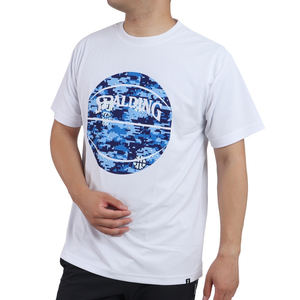 スポルディング（SPALDING）（メンズ）バスケットボールウェア UVカット Tシャツ デジカモボール SMT22112WH |  スポーツ用品はスーパースポーツゼビオ