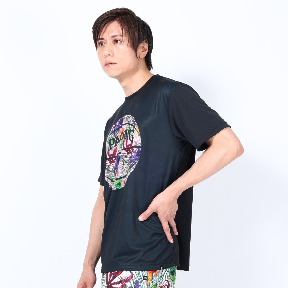 スポルディング（SPALDING）（メンズ）バスケットボールウェア UVカット Tシャツ トロピクスボールプリント SMT23004BP 速乾