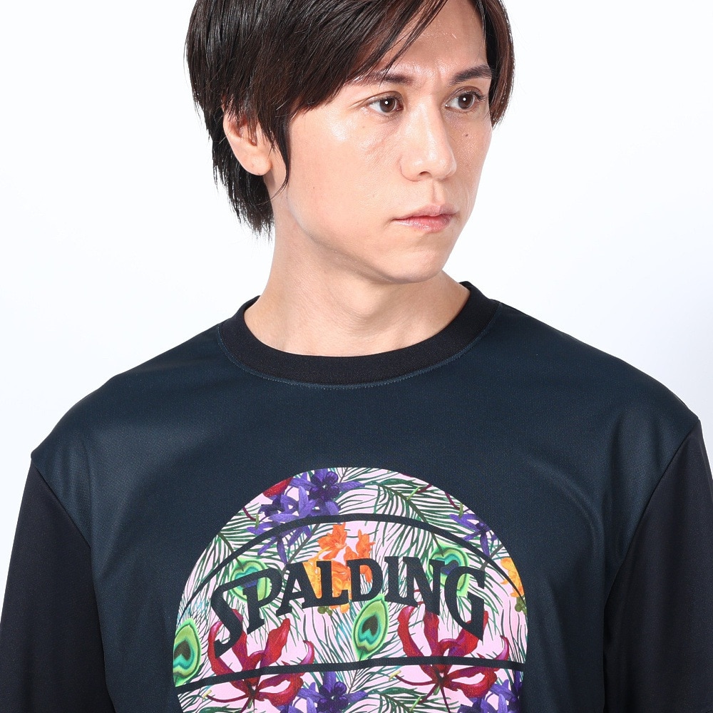 スポルディング（SPALDING）（メンズ）バスケットボールウェア UVカット Tシャツ トロピクスボールプリント SMT23004BP 速乾