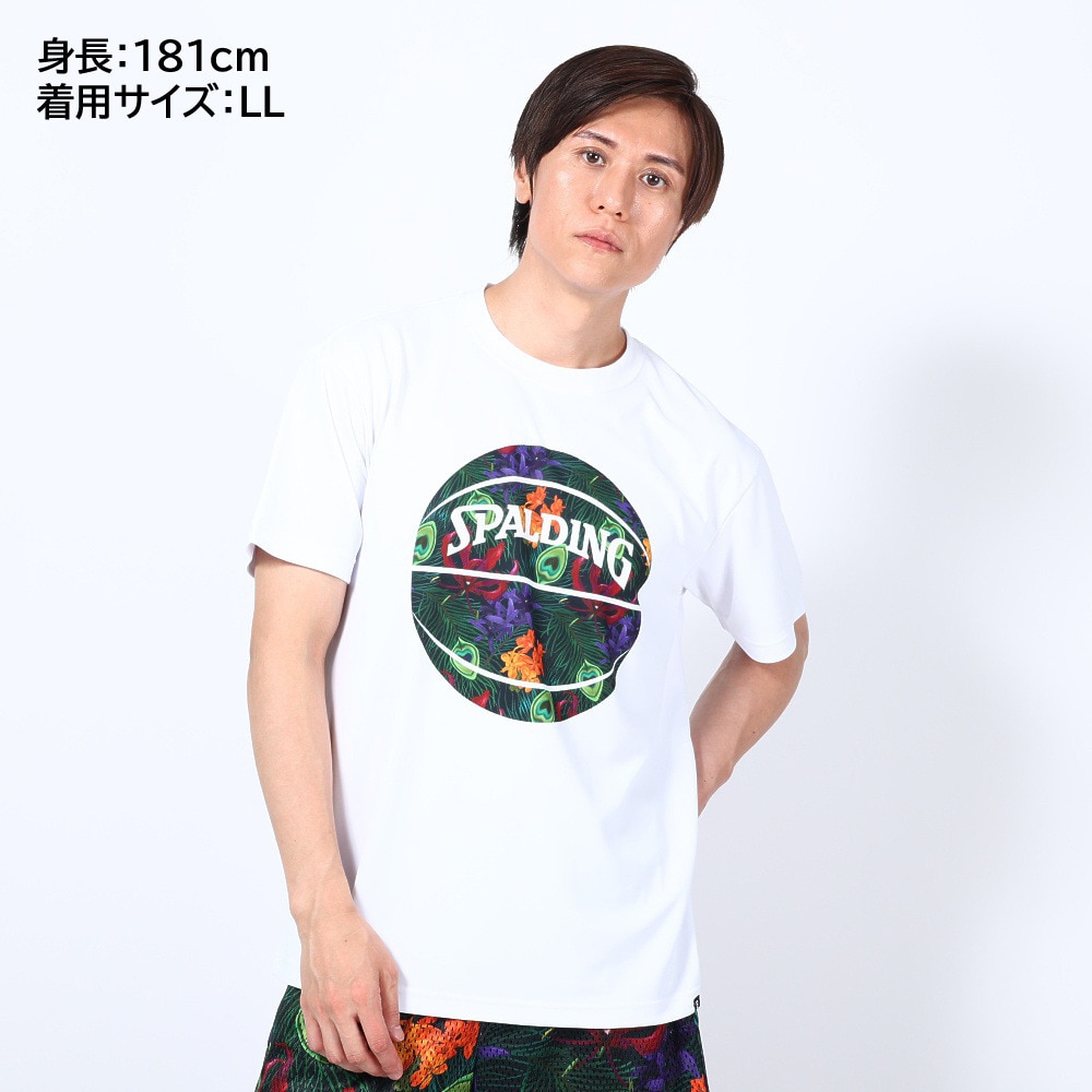 スポルディング（SPALDING）（メンズ）バスケットボールウェア UVカット Tシャツ トロピクスボールプリント SMT23004WB 速乾