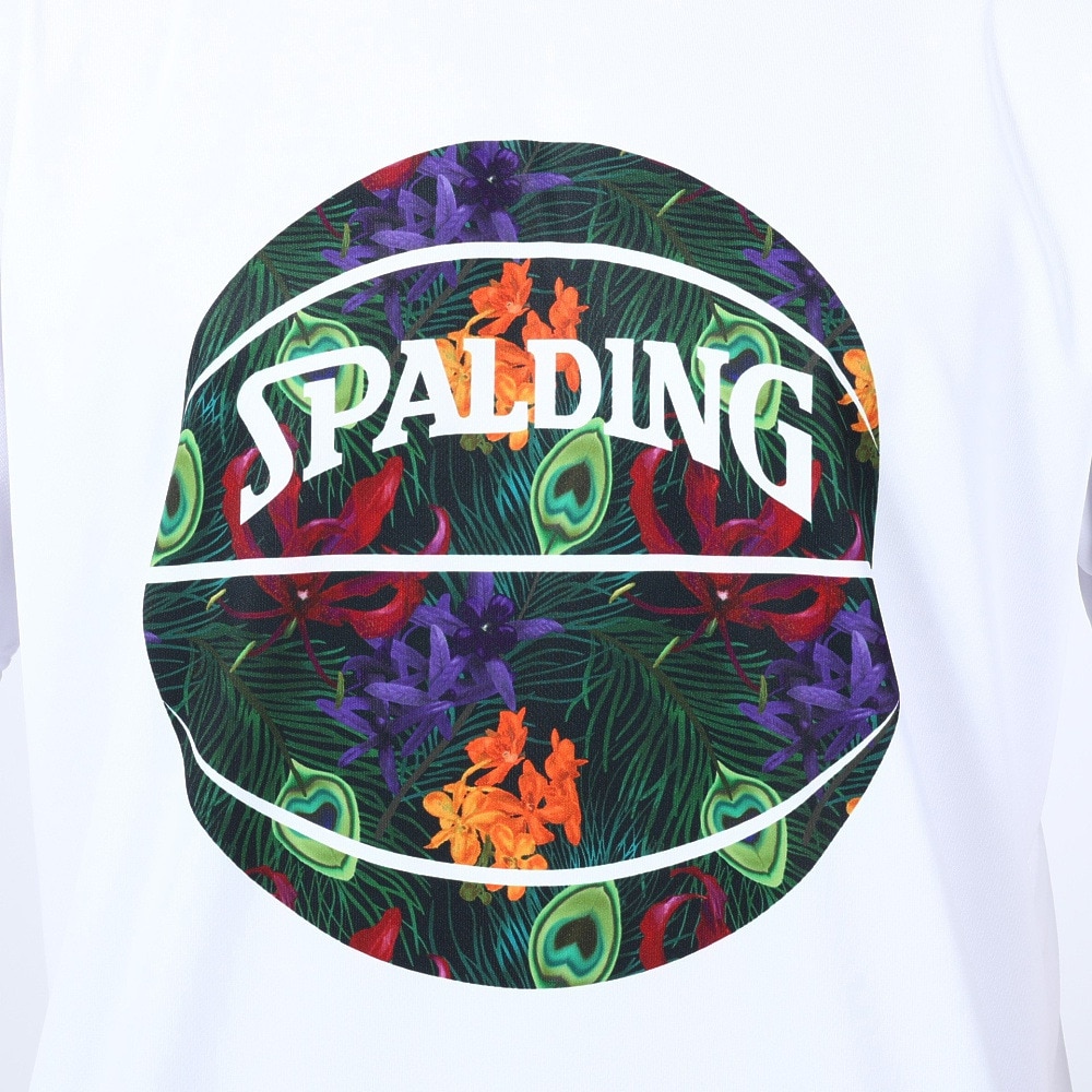 スポルディング（SPALDING）（メンズ）バスケットボールウェア UVカット Tシャツ トロピクスボールプリント SMT23004WB