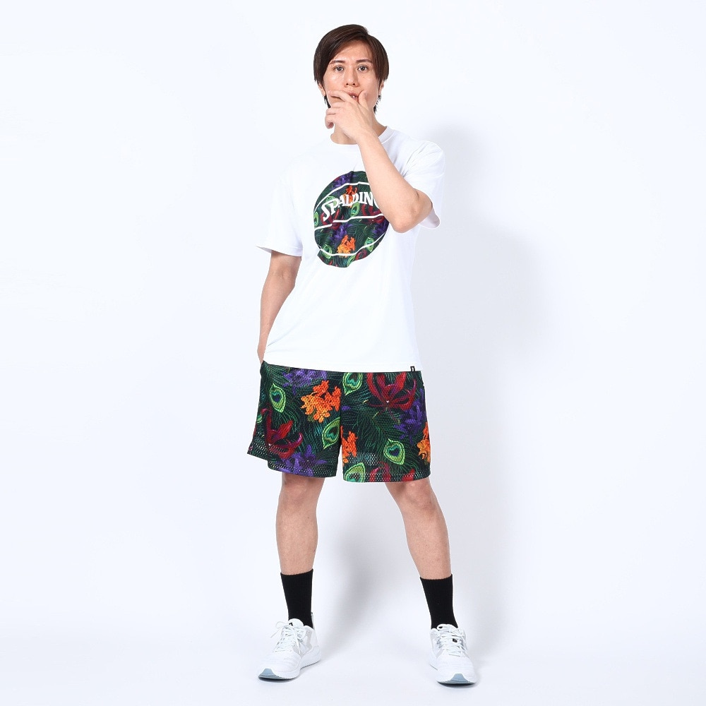 スポルディング（SPALDING）（メンズ）バスケットボールウェア UVカット Tシャツ トロピクスボールプリント SMT23004WB 速乾