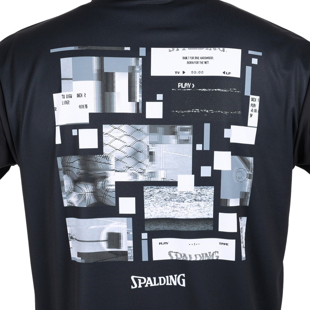 スポルディング（SPALDING）（メンズ）バスケットボールウェア UVカット Tシャツ デジタルコラージュバックプリント SMT23012 