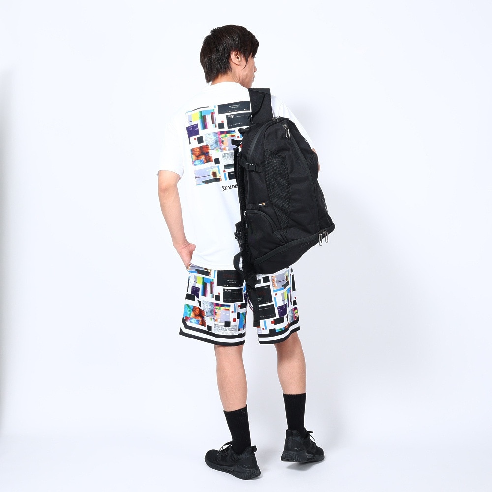 スポルディング（SPALDING）（メンズ）バスケットボールウェア UVカット Tシャツ デジタルコラージュバックプリント SMT23012WH