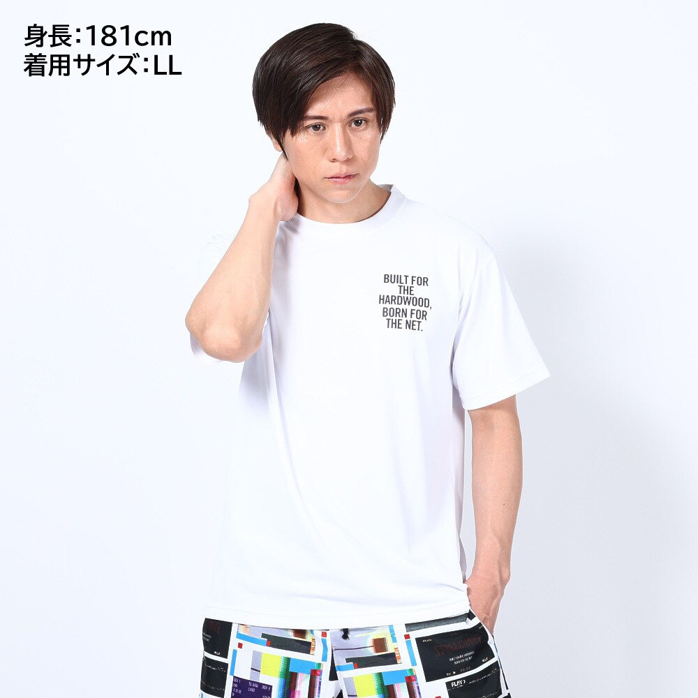 スポルディング（SPALDING）（メンズ）バスケットボールウェア UVカット Tシャツ デジタルコラージュバックプリント SMT23012WH