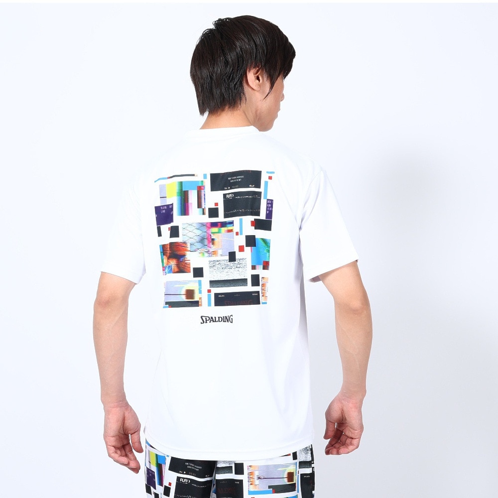 スポルディング（SPALDING）（メンズ）バスケットボールウェア UVカット Tシャツ デジタルコラージュバックプリント SMT23012WH
