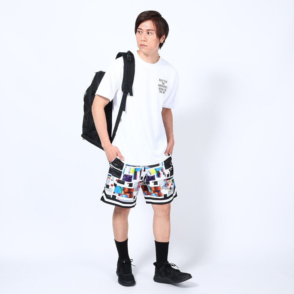 スポルディング（SPALDING）（メンズ）バスケットボールウェア UVカット Tシャツ デジタルコラージュバックプリント SMT23012WH