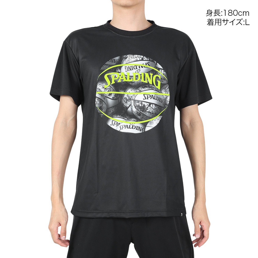 スポルディング（SPALDING）（メンズ）バスケットボールウェア UVカット Tシャツ ボールプリント SMT23014 速乾
