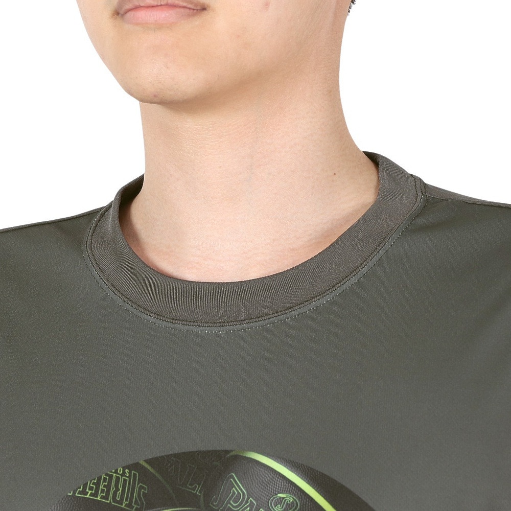 スポルディング（SPALDING）（メンズ）バスケットボールウェア UVカット Tシャツ ボールプリント SMT23014OK 速乾