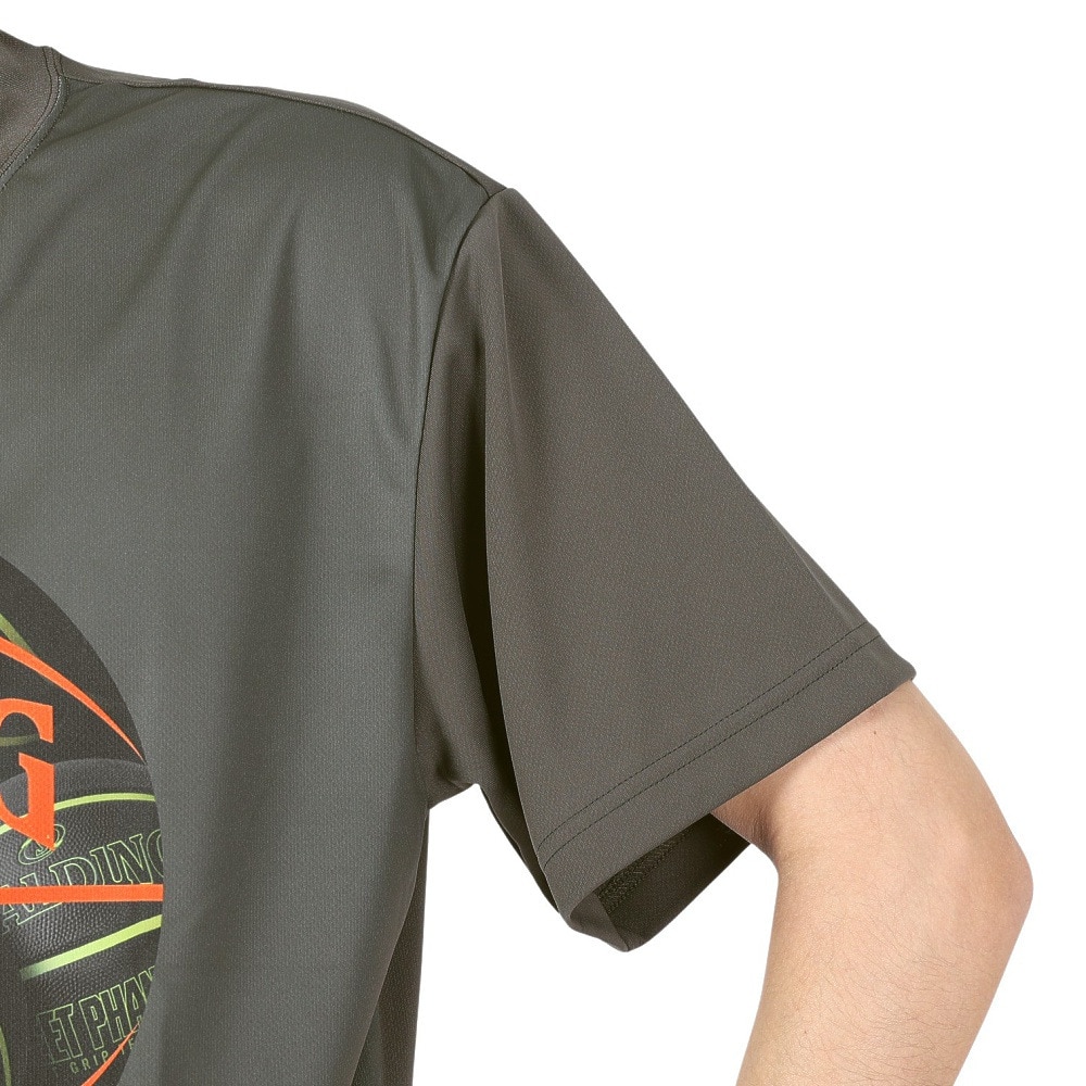 スポルディング（SPALDING）（メンズ）バスケットボールウェア UVカット Tシャツ ボールプリント SMT23014OK 速乾