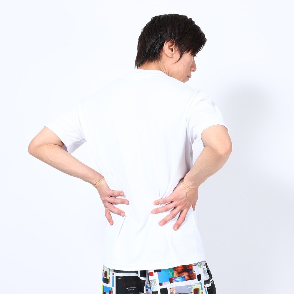 スポルディング（SPALDING）（メンズ）バスケットボールウェア UVカット Tシャツ ボールプリント SMT23014WH 速乾