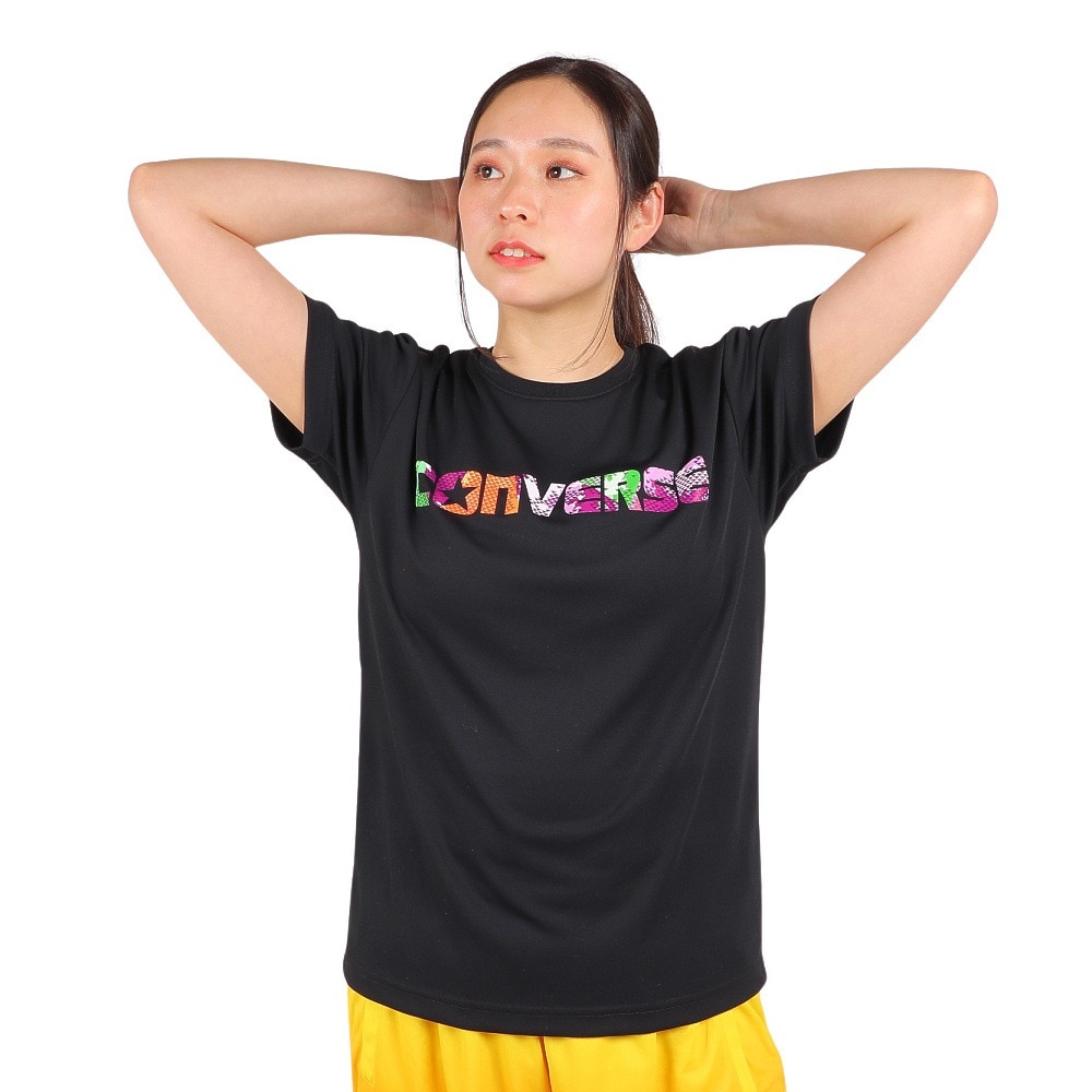 コンバース（CONVERSE）（レディース）バスケットボールウェア 半袖プリントTシャツ CB331353-1900