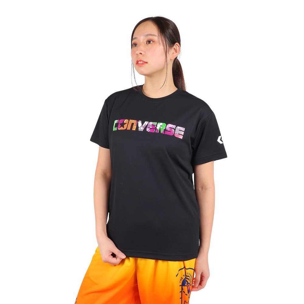 コンバース（CONVERSE）（レディース）バスケットボールウェア 半袖プリントTシャツ CB331353-1900