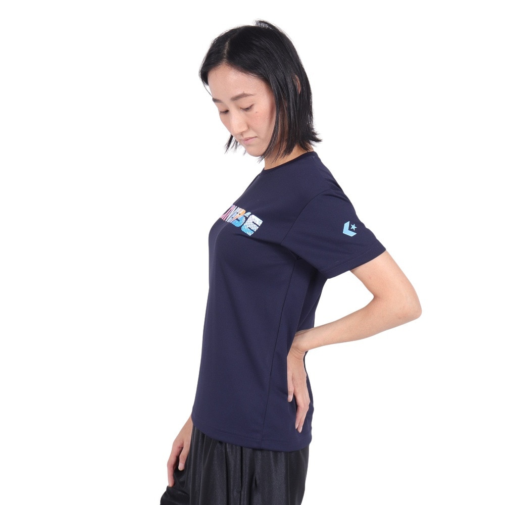 コンバース（CONVERSE）（レディース）バスケットボールウェア 半袖プリントTシャツ CB331353-2900