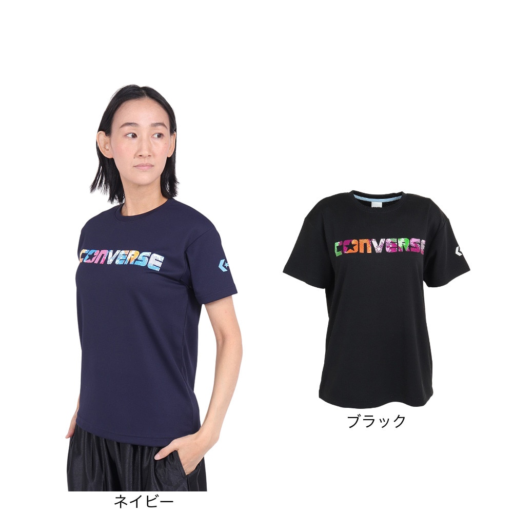 コンバース（CONVERSE）（レディース）バスケットボールウェア 半袖プリントTシャツ CB331353-2900