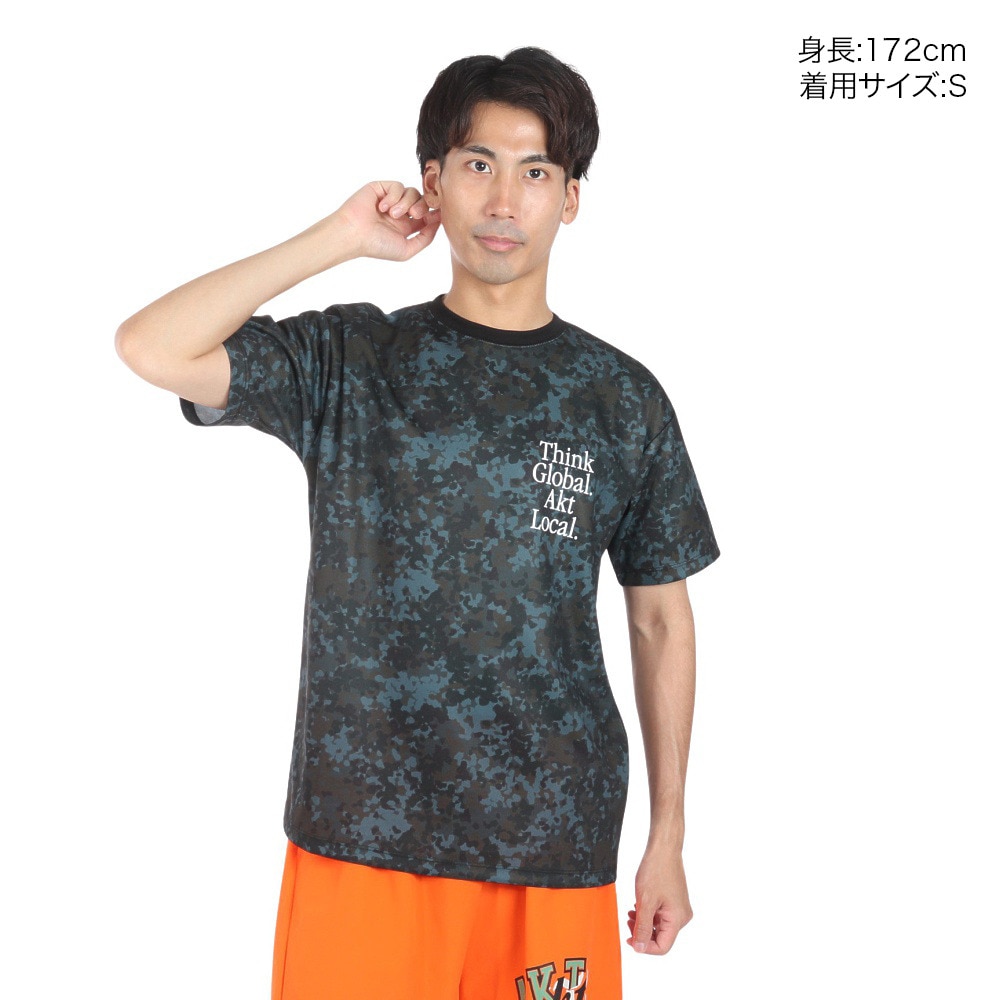アクター（AKTR）（メンズ）バスケットボールウェア FLECKTARN CAMO AKT LOCAL SP Tシャツ 123-014005 BK 速乾