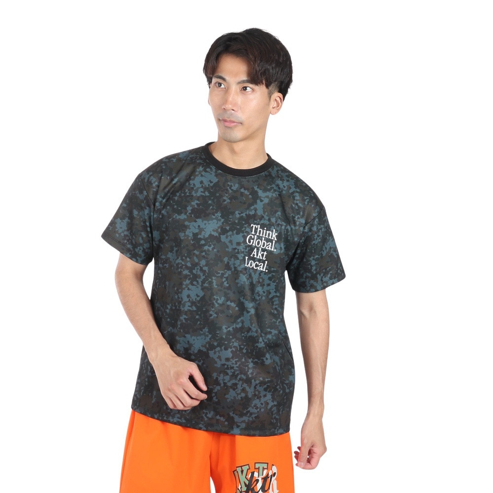 アクター（AKTR）（メンズ）バスケットボールウェア FLECKTARN CAMO AKT LOCAL SP Tシャツ 123-014005 BK 速乾